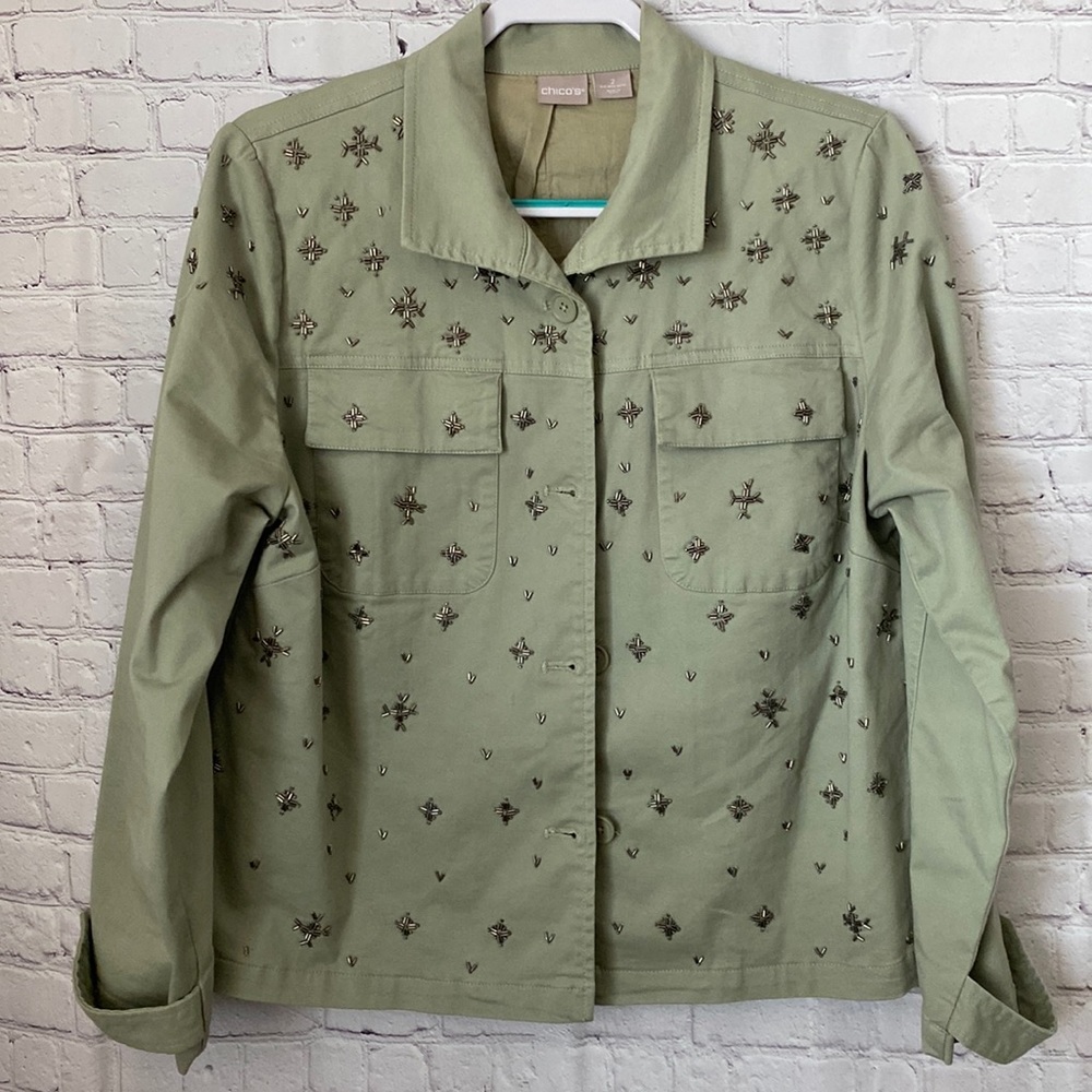 Chicos Womens Sage Colored Jacket, no lining